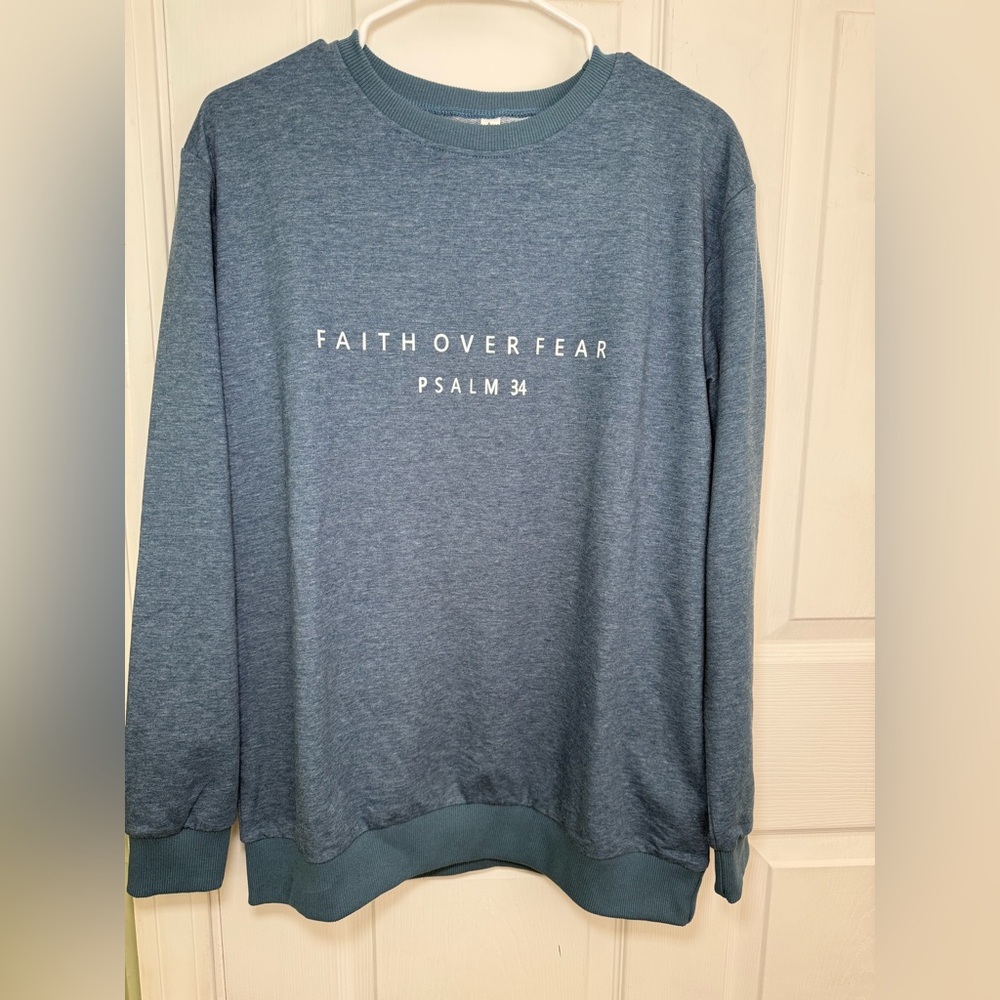 Men's Crewneck Sweater - Faith Over Fear Design